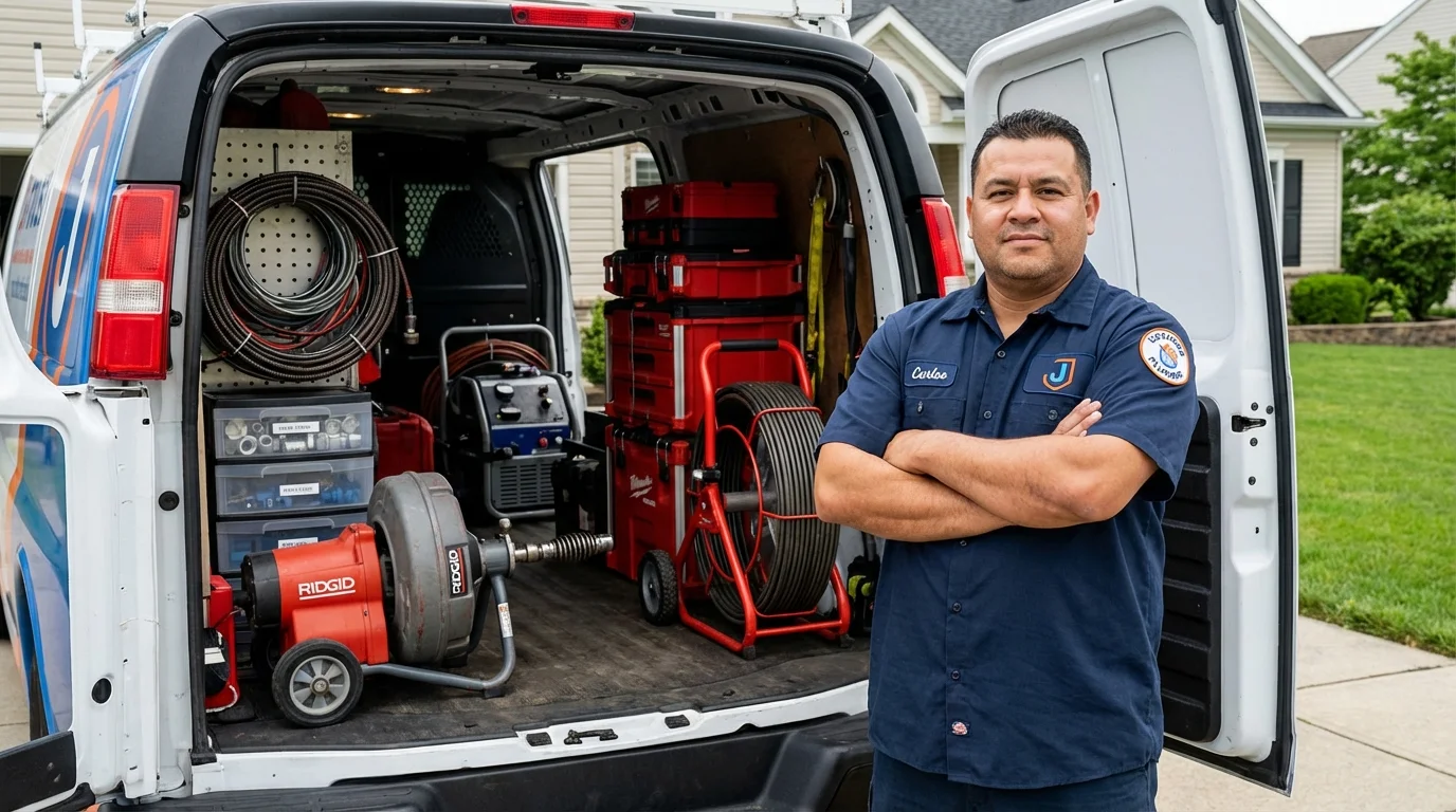 Professional drain cleaning equipment and Johns Plumbing LLC plumber in Saratoga Springs